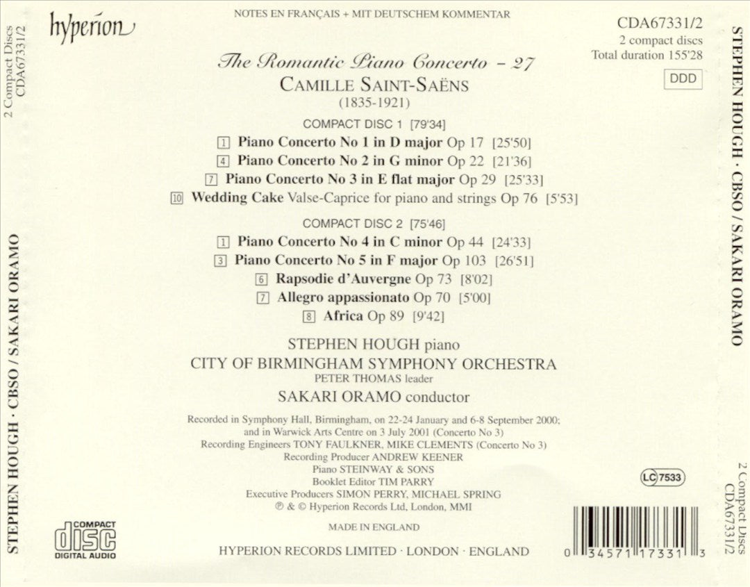 Saint-Saëns: The Complete works for piano & orchestra cover art