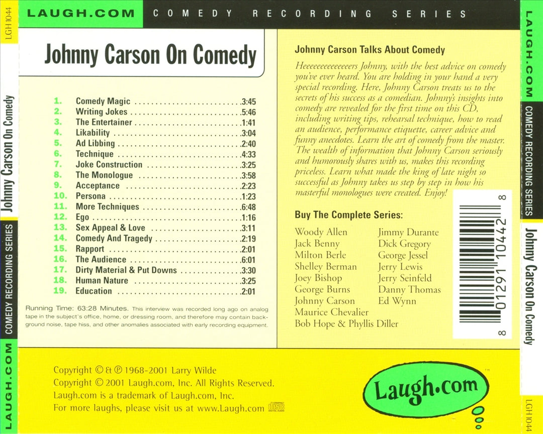 Johnny Carson on Comedy cover art
