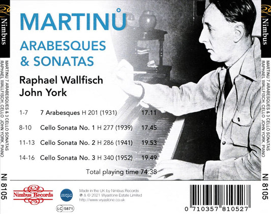 Martinu: 3 Cello Sonatas; 7 Arabesques cover art
