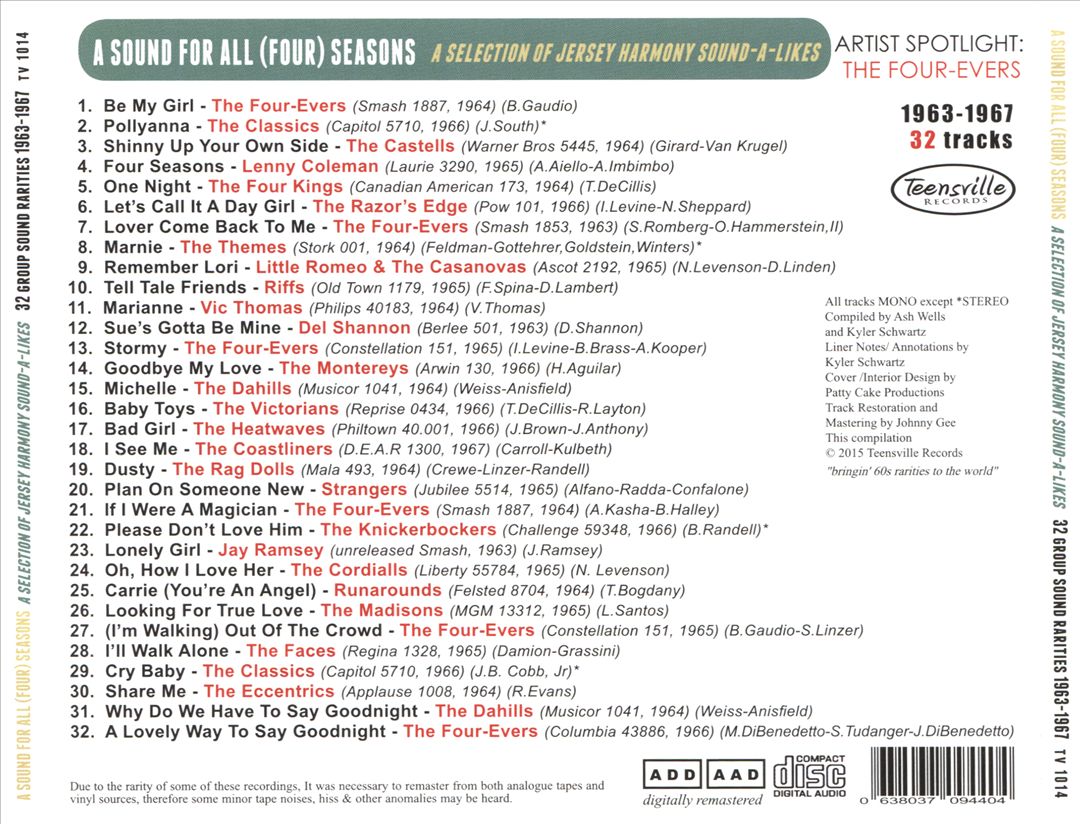 Sound for All (Four) Seasons: A Selection of Jersey Harmony Sound-A-Likes cover art