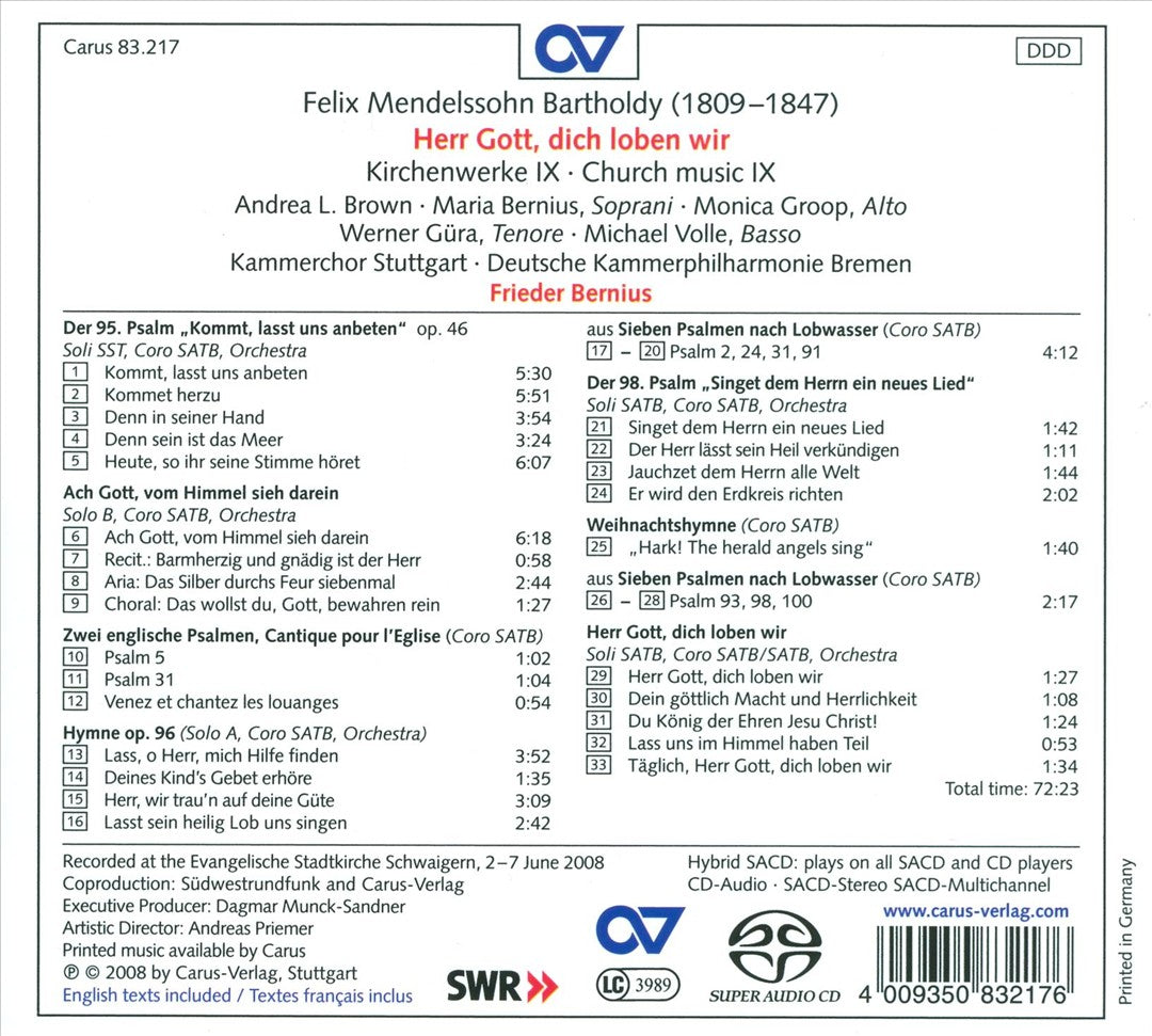 Mendelssohn: Herr Gott, dich loben wir  cover art