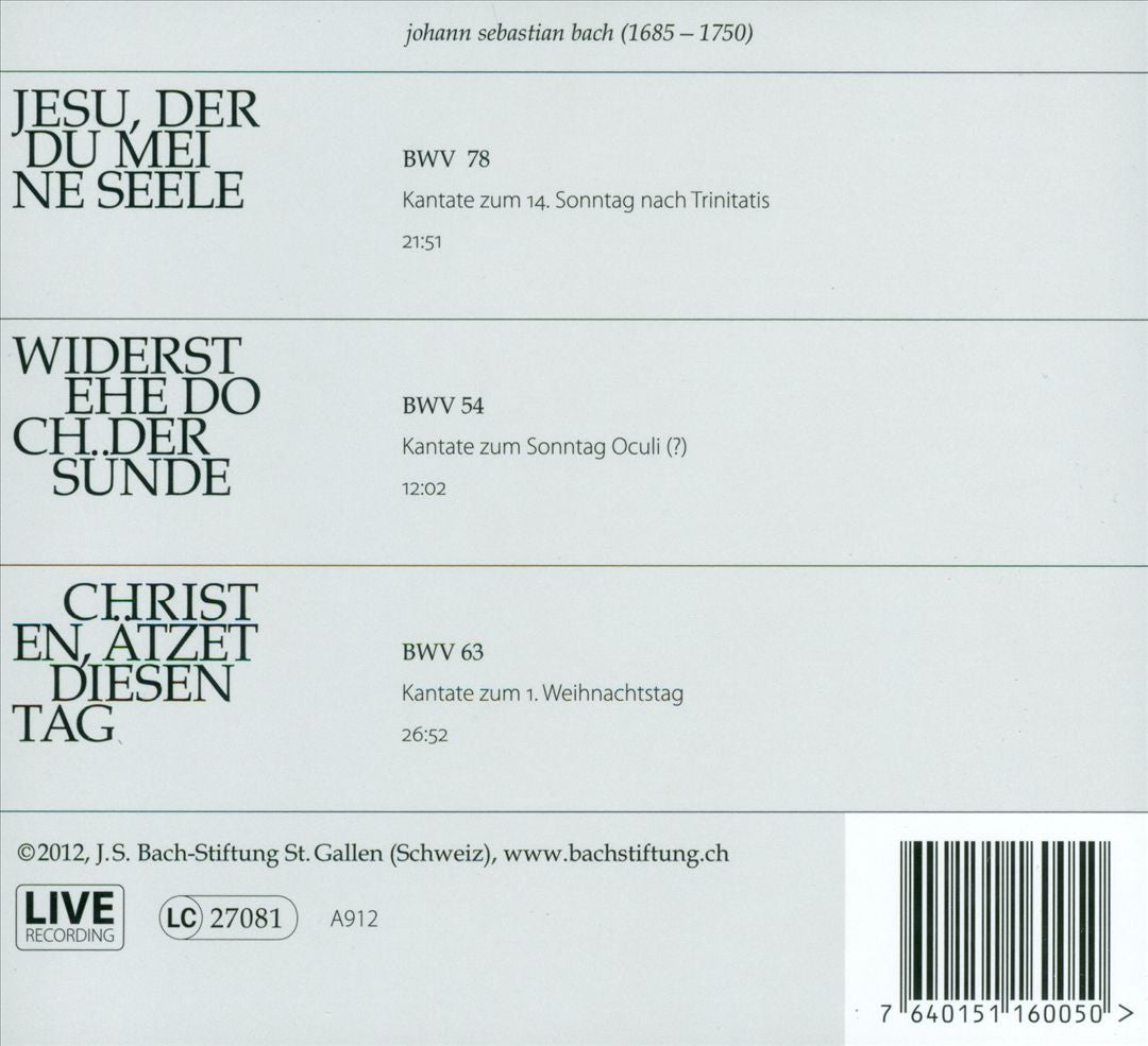 Bach: Kantaten No. 4 cover art