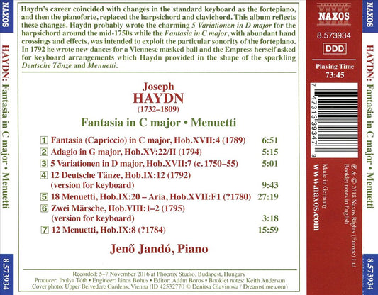 Haydn: Fantasia in C major; Menuetti; Variationen; Deutsche Tänze cover art