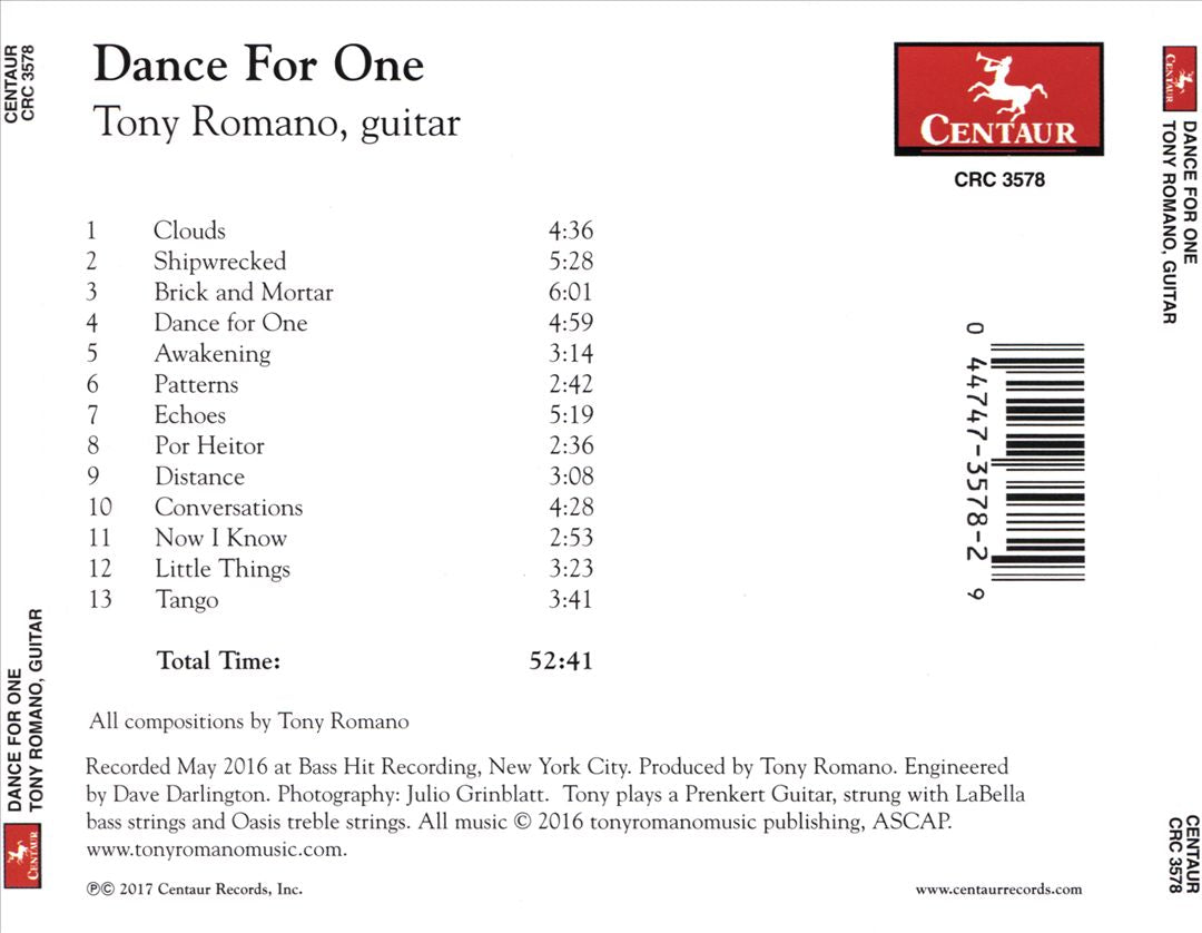 Dance for One [Tony Romano] cover art