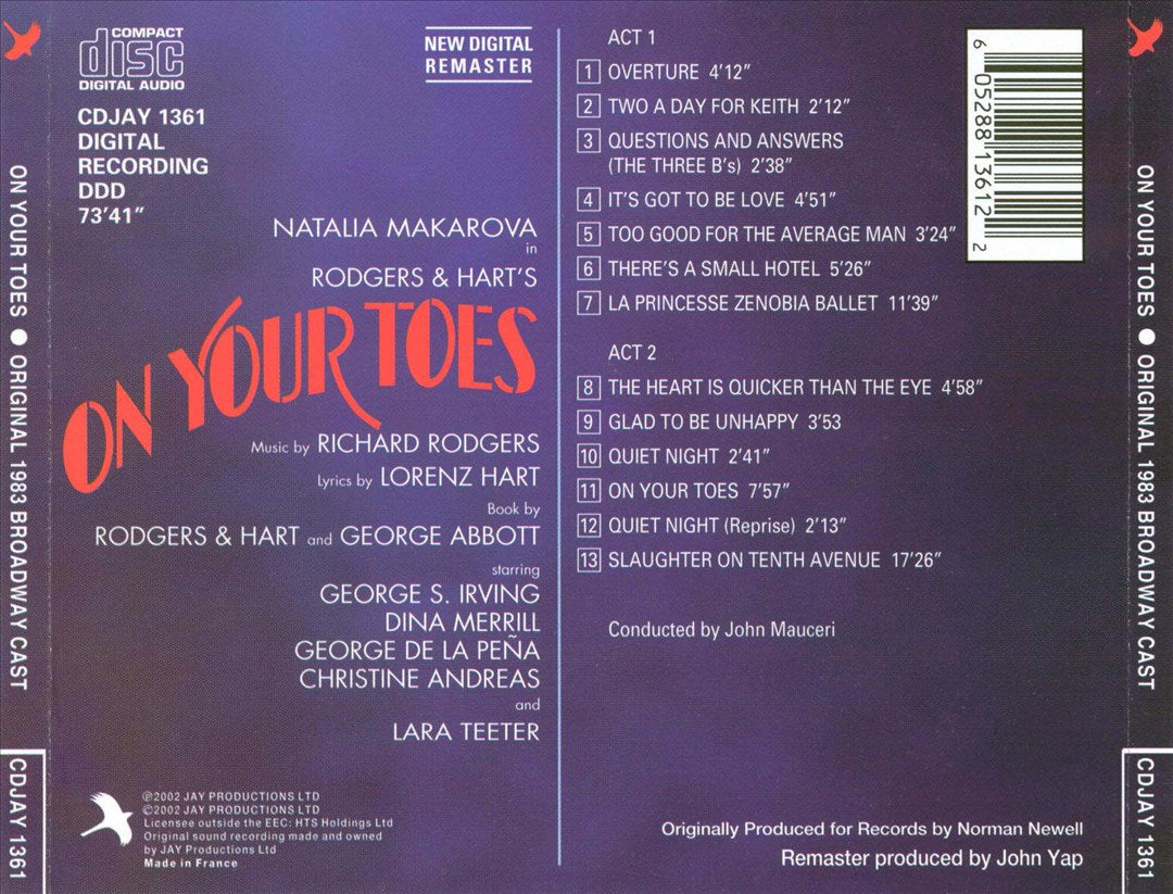 On Your Toes [1983 Broadway Cast] cover art