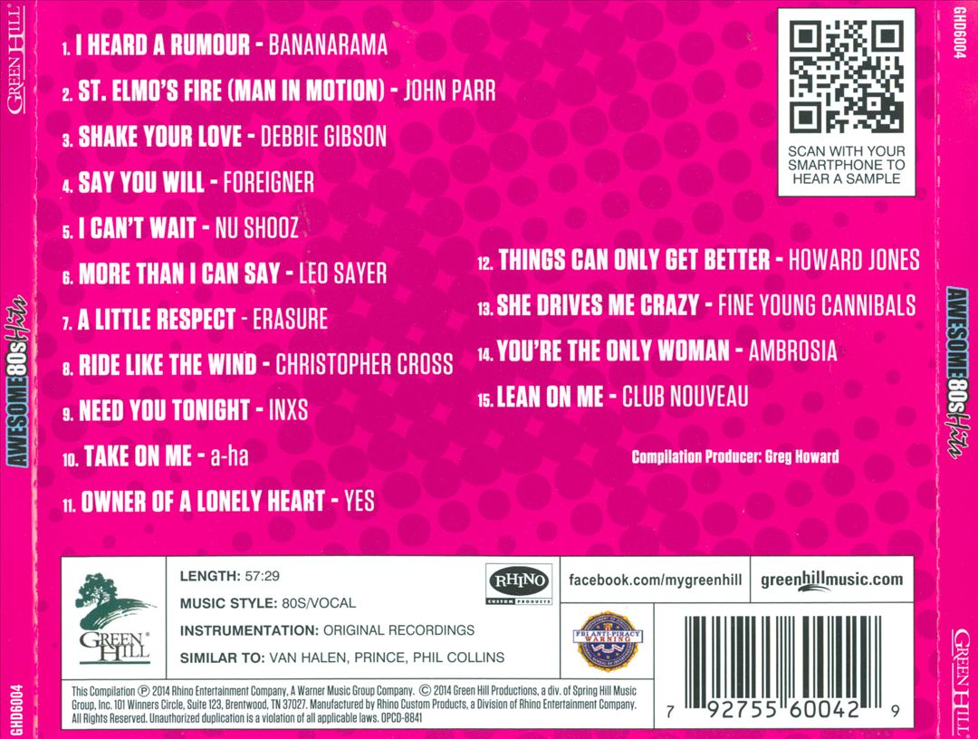 Awesome 80s Hits: 15 Original Hits of the 80s cover art