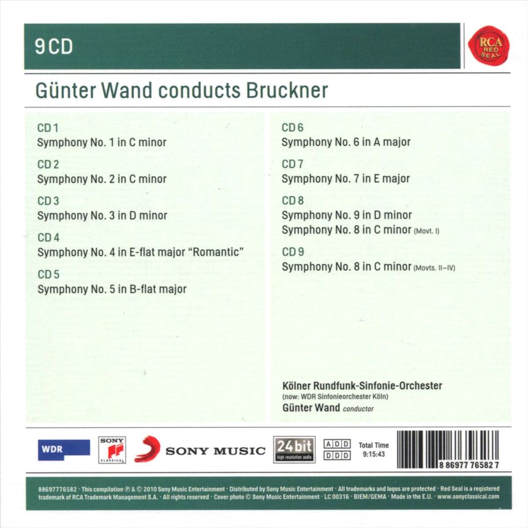 Günter Wand Conducts Bruckner: Symphonies Nos. 1-9 cover art