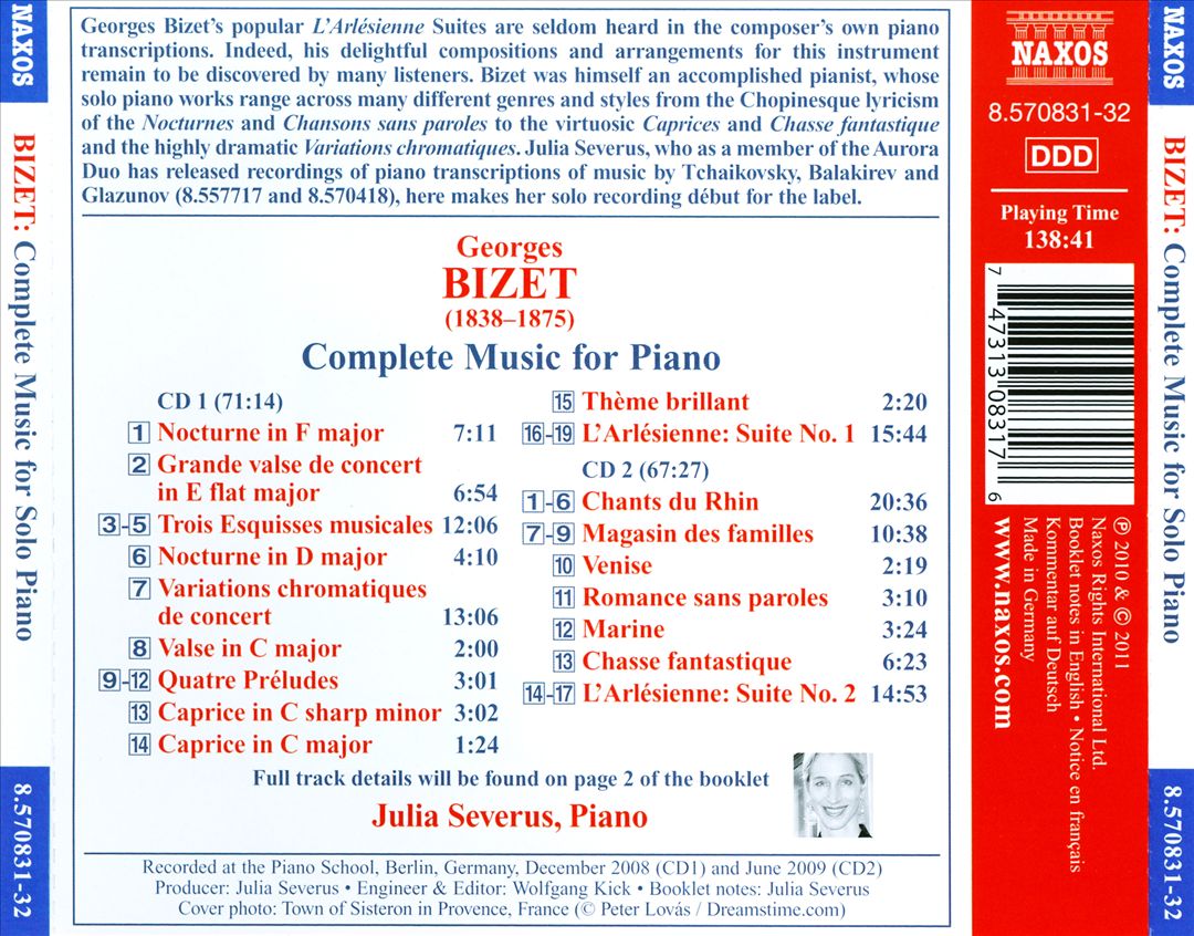 Bizet: Complete Music for Solo Piano cover art