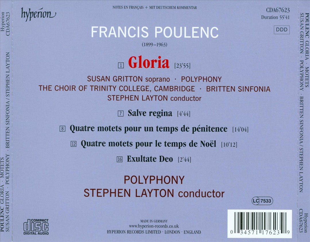 Poulenc: Gloria; Motets cover art