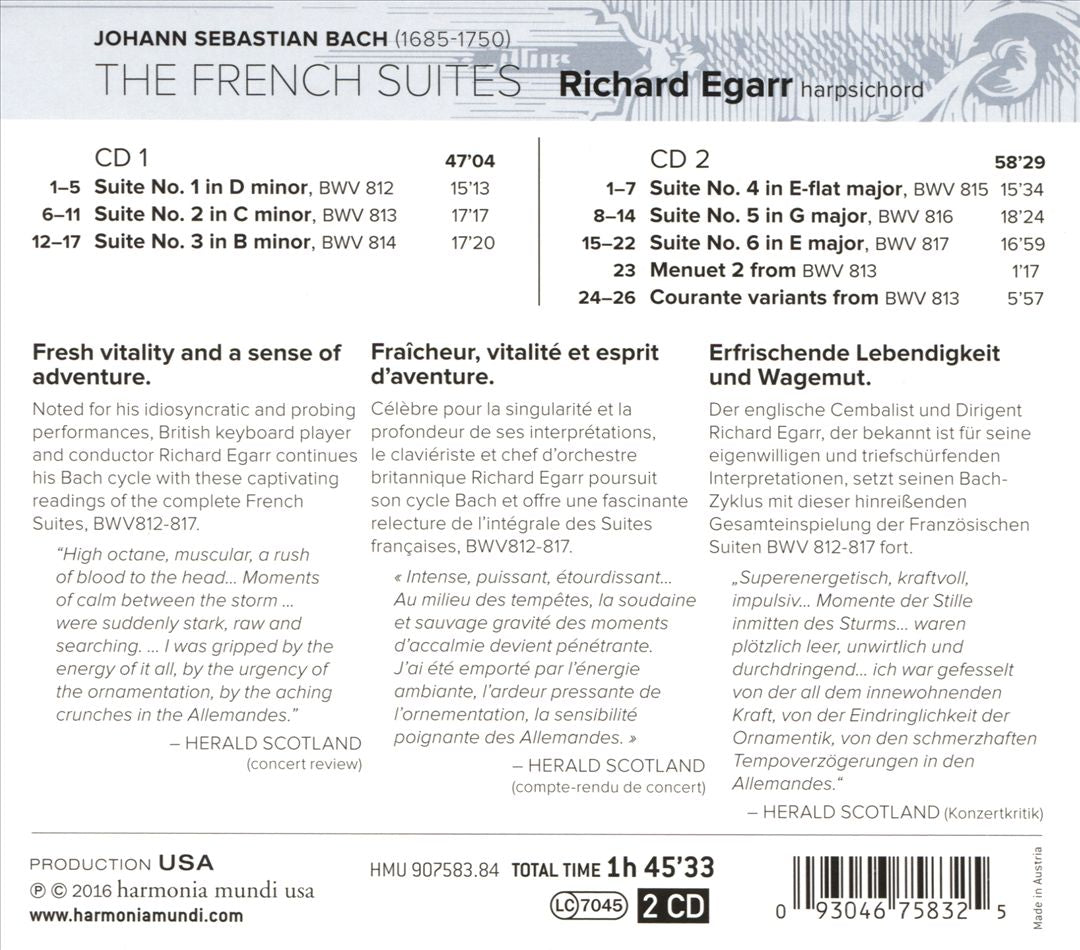 J.S. Bach: The French Suites, BWV 812-817 cover art