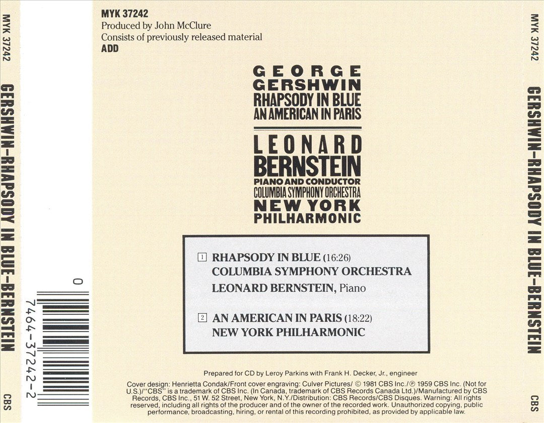 Gershwin: Rhapsody in Blue; An American in Paris cover art