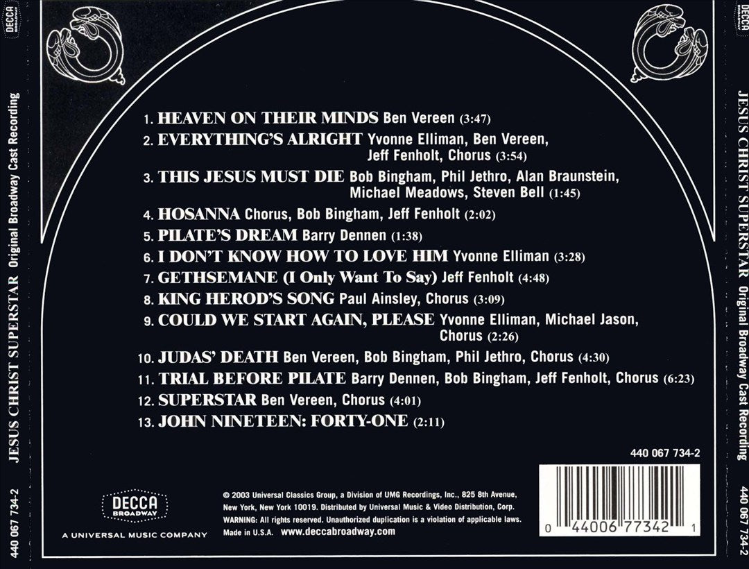 Jesus Christ Superstar [A Decca Broadway Original Cast] cover art