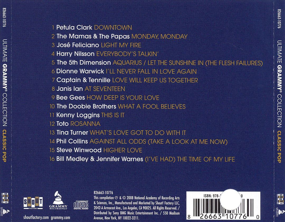 Ultimate Grammy Collection: Classic Pop cover art