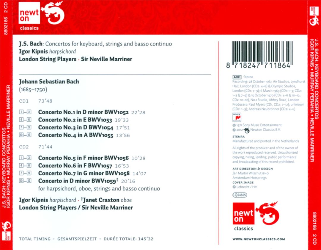 Bach: Keyboard Concertos, BWV 1052-1058 cover art