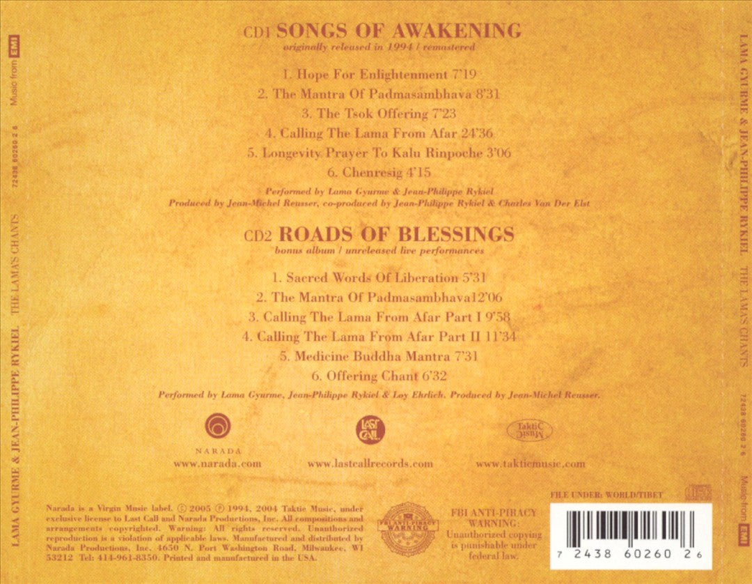 The Lama's Chants [Bonus CD] cover art