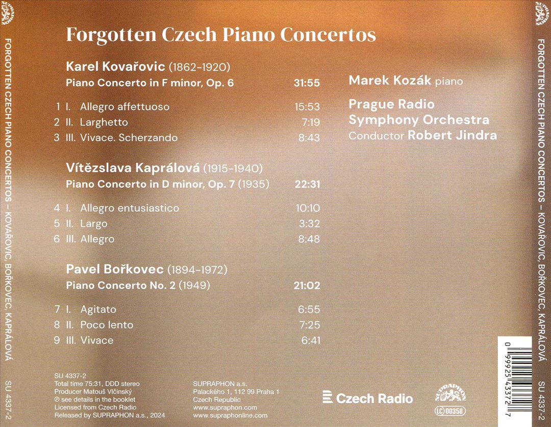 Forgotten Czech Piano Concertos cover art