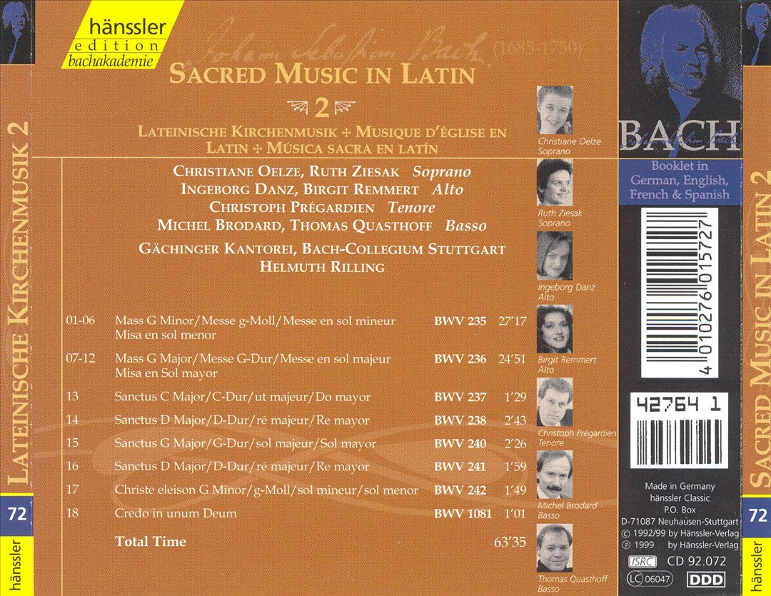 Bach: Sacred Music in Latin, Vol. 2 cover art