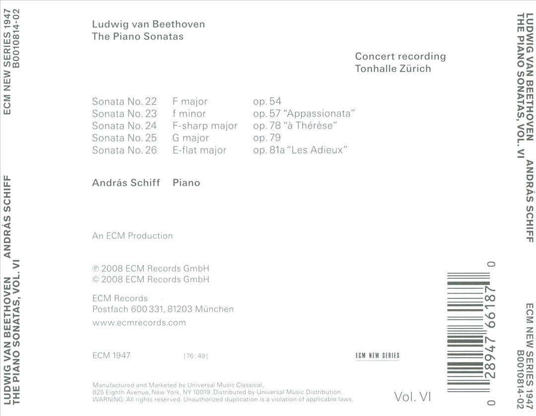 Beethoven: The Piano Sonatas, Vol. 6 cover art