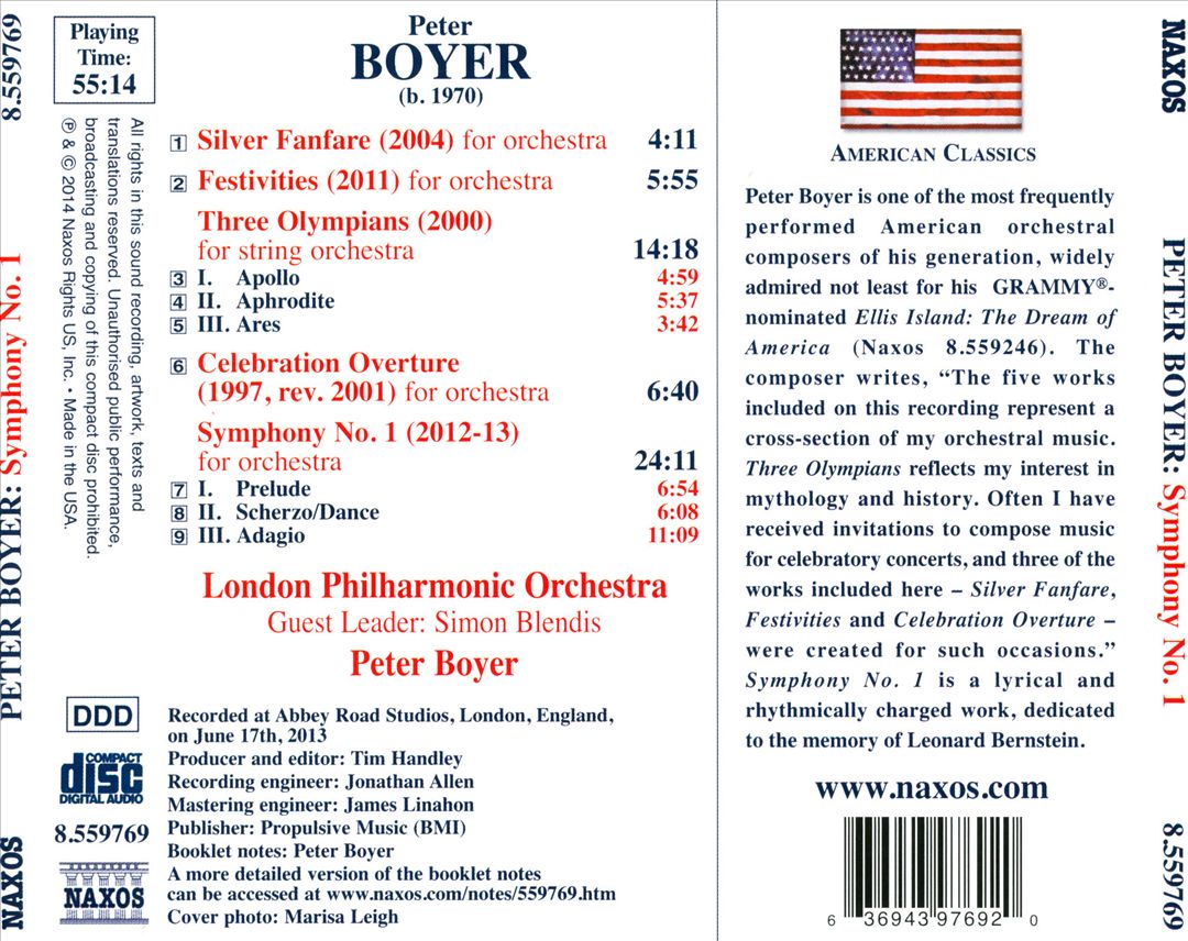 Peter Boyer: Symphony No. 1 cover art