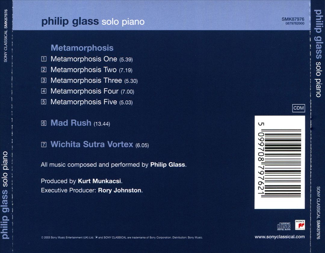 Philip Glass: Solo Piano cover art