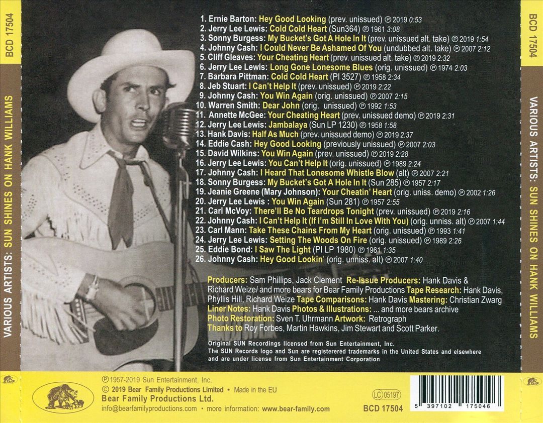 Sun Shines on Hank Williams cover art