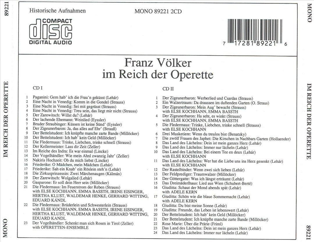 Franz Völker im Reich der Operette cover art