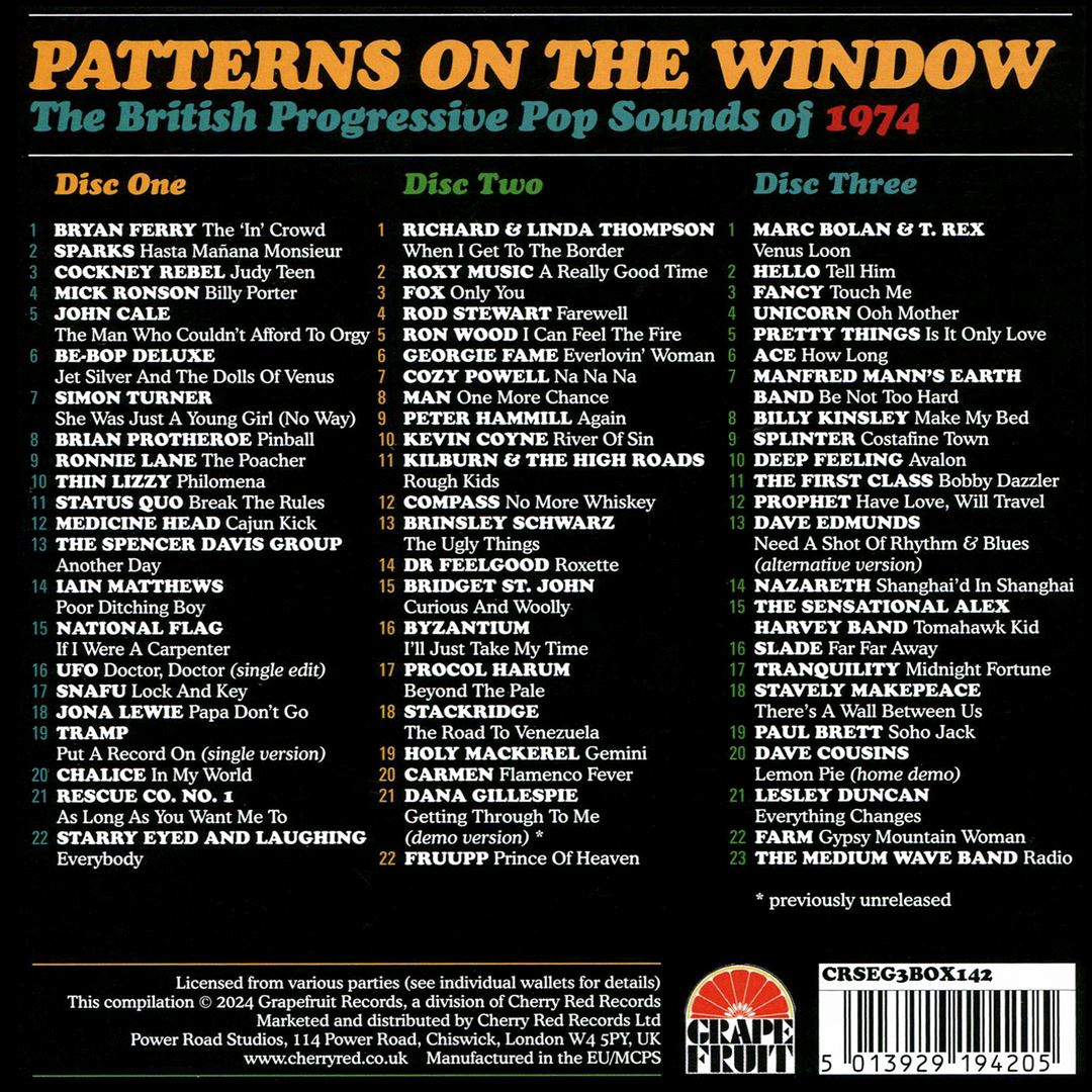 Patterns on the Window: The British Progressive Pop Sounds of 1974  cover art
