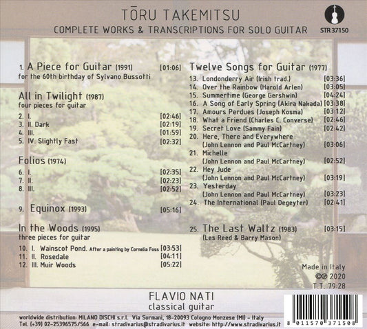 Toru Takemitsu: Complete Works & Transcription for Solo Guitar cover art