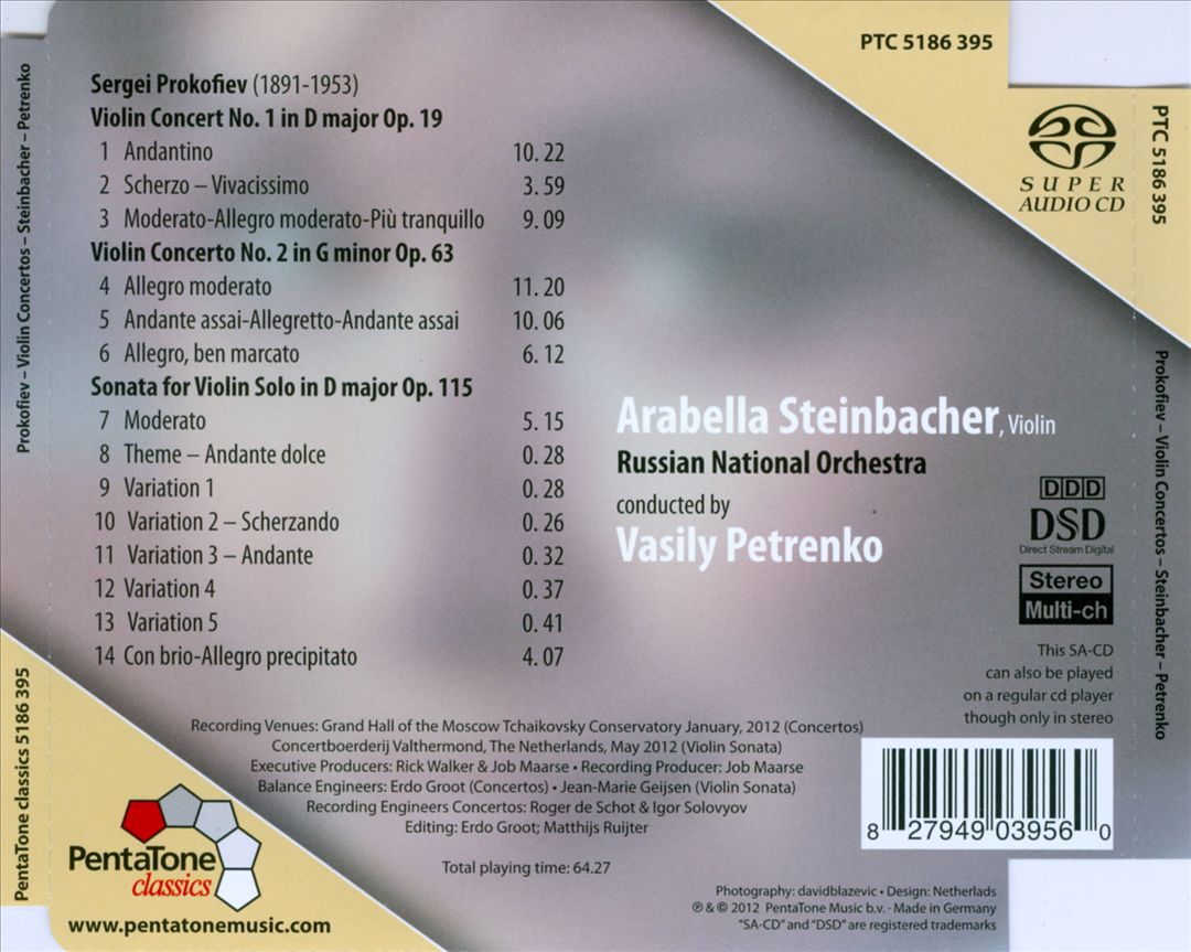Sergei Prokofiev: The 2 Violin Concertos cover art