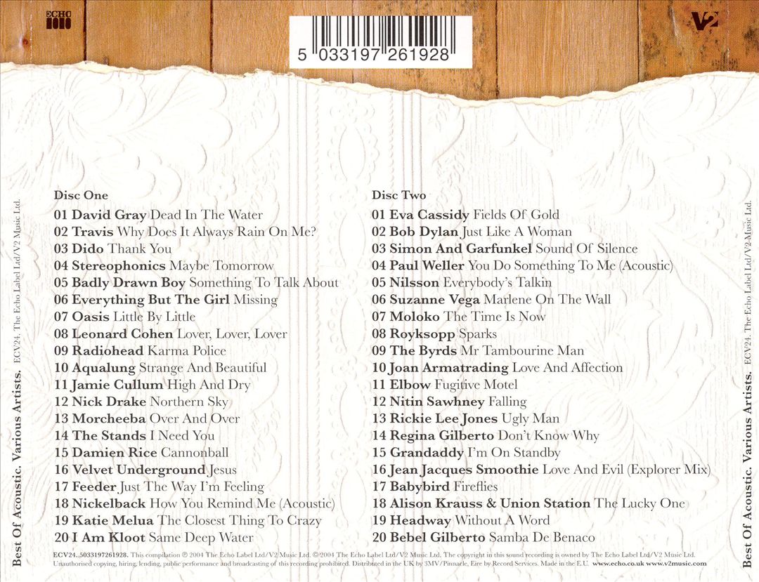 Best of Acoustic [Echo/V2] cover art