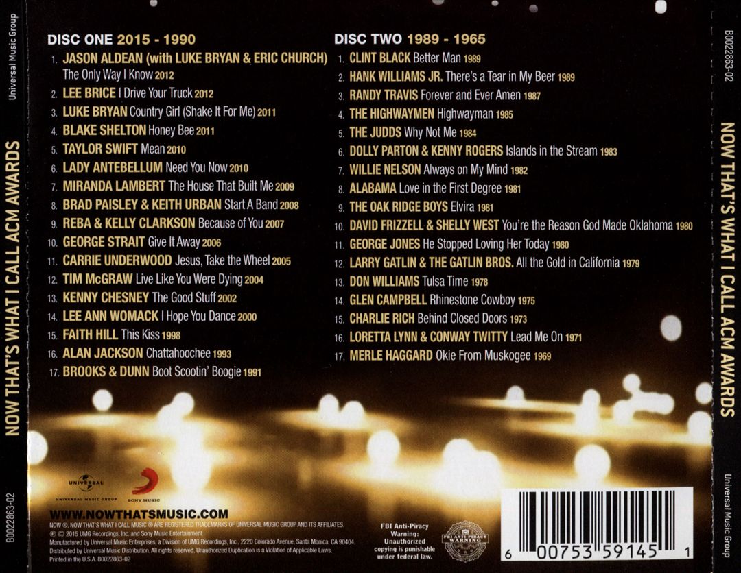 NOW That's What I Call ACM Awards 50 Years cover art