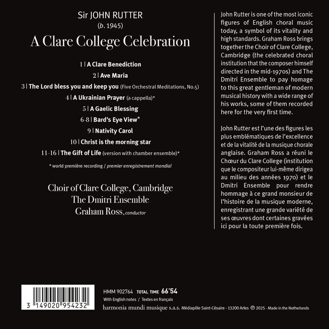 John Rutter: A Clare College Celebration cover art