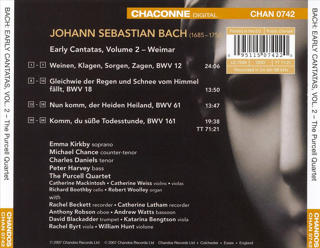 J.S. Bach: Early Cantatas, Vol. 2 - Weimar Cantatas cover art