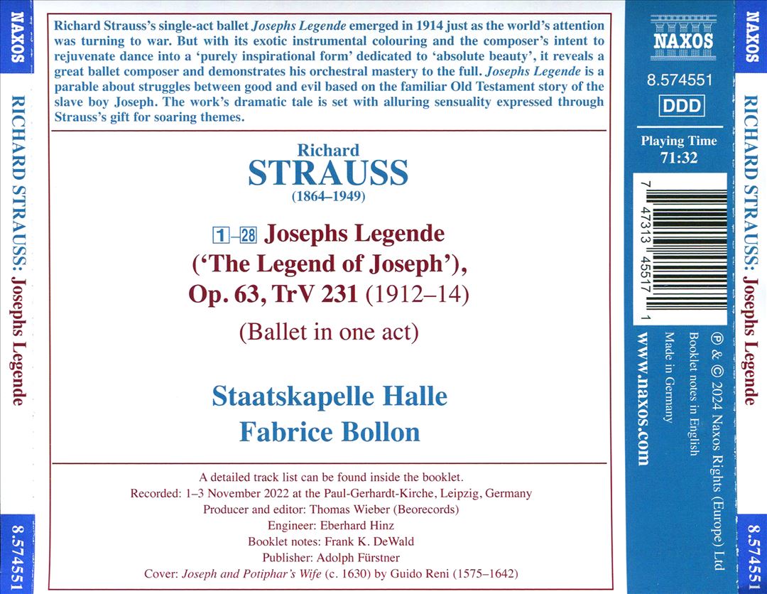 Richard Strauss: Josephs Legende cover art