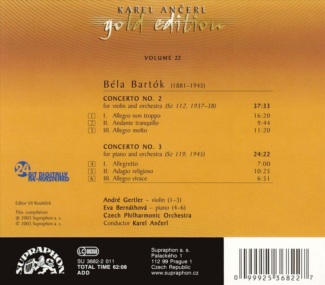 Karel Ancerl Conducts Bartók cover art