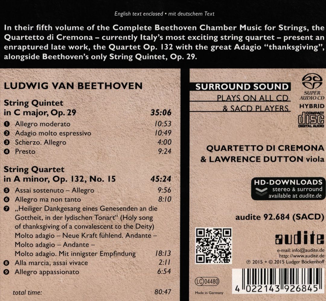 Beethoven: Complete String Quartets, Vol. 5 cover art