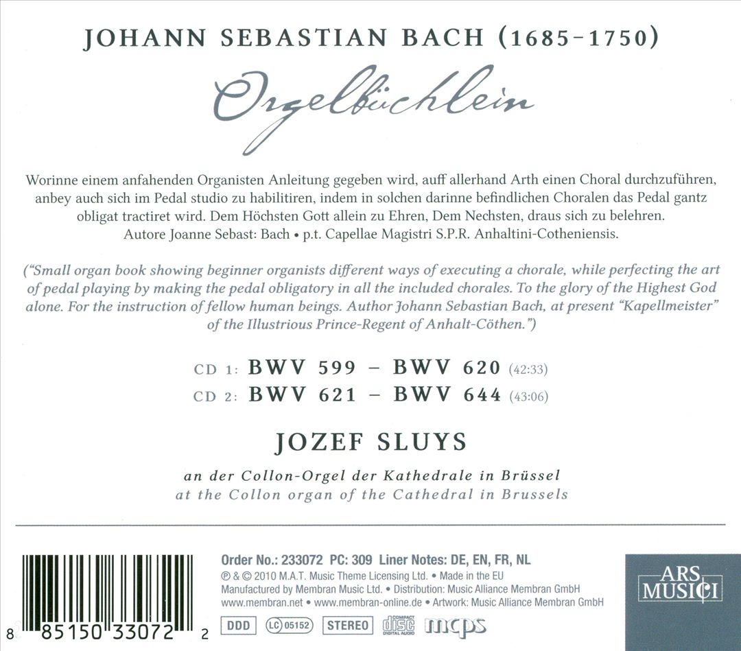 Johann Sebastian Bach: Orgelbüchlein cover art