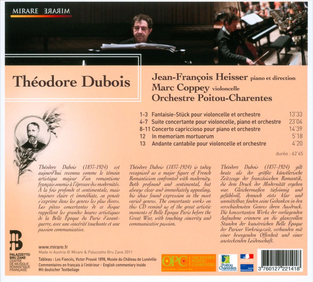Théodore Dubois: Fantasie-Stück; Suite concertante; Concerto capriccioso; In memoriam mortuorum; Andante cantabile cover art