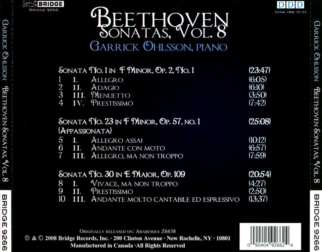 Beethoven: Piano Sonatas, Vol. 8 cover art