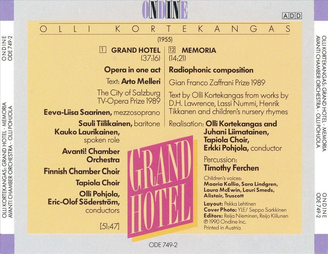 Olli Kortekangas Grand Hotel cover art