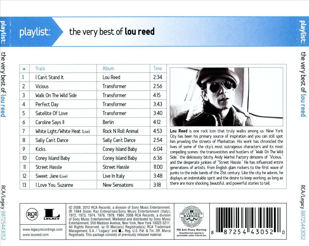 Playlist: The Very Best of Lou Reed [Legacy] cover art