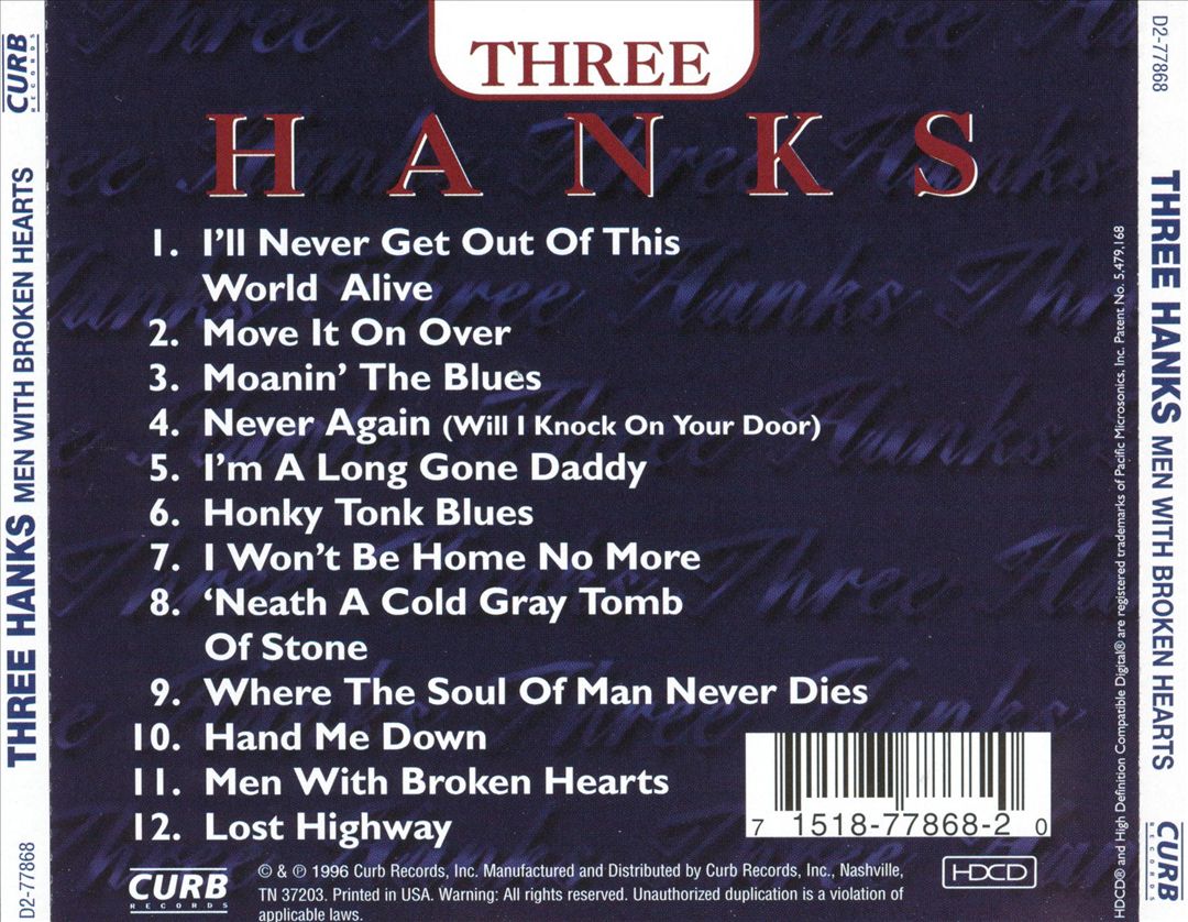 Three Hanks: Men With Broken Hearts cover art