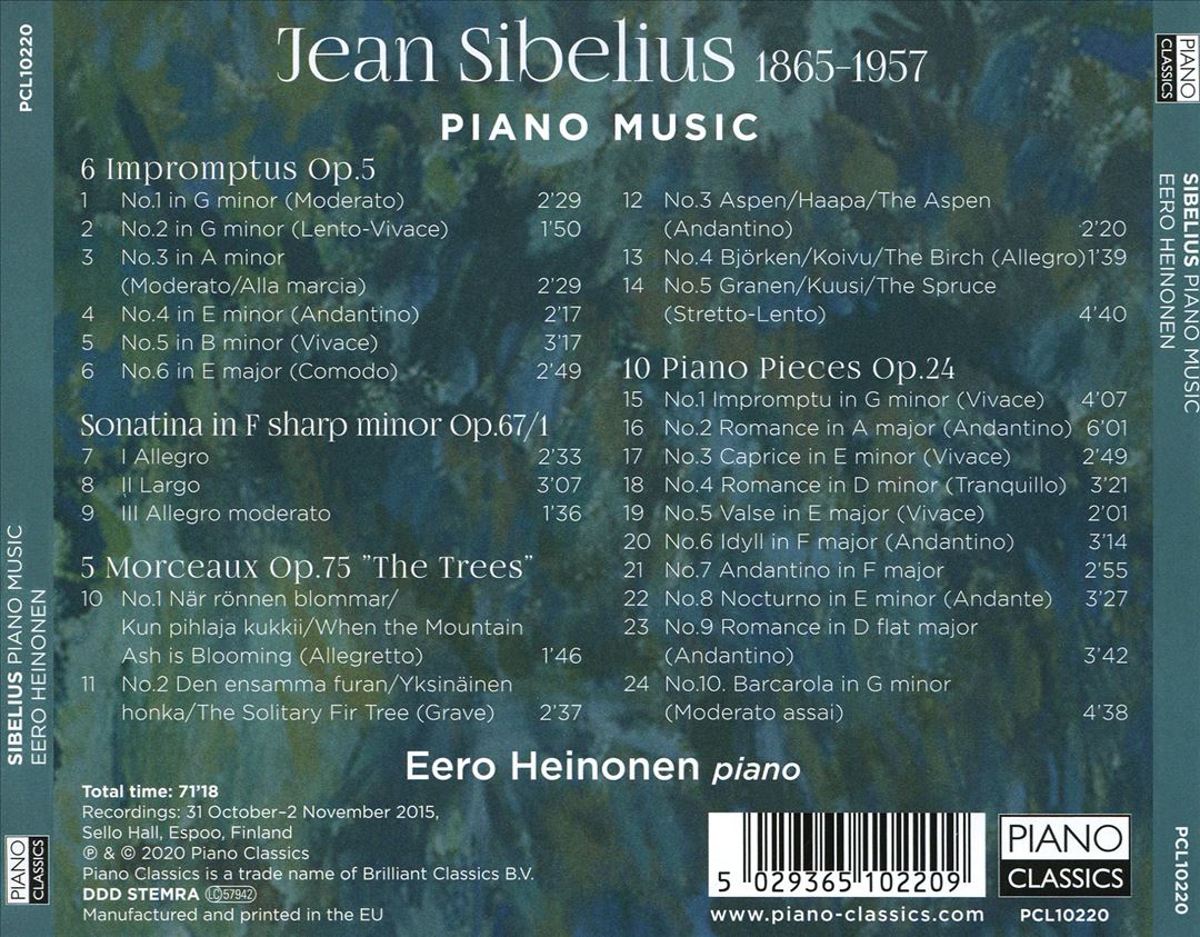 Sibelius: Piano Music [Piano Classics] cover art
