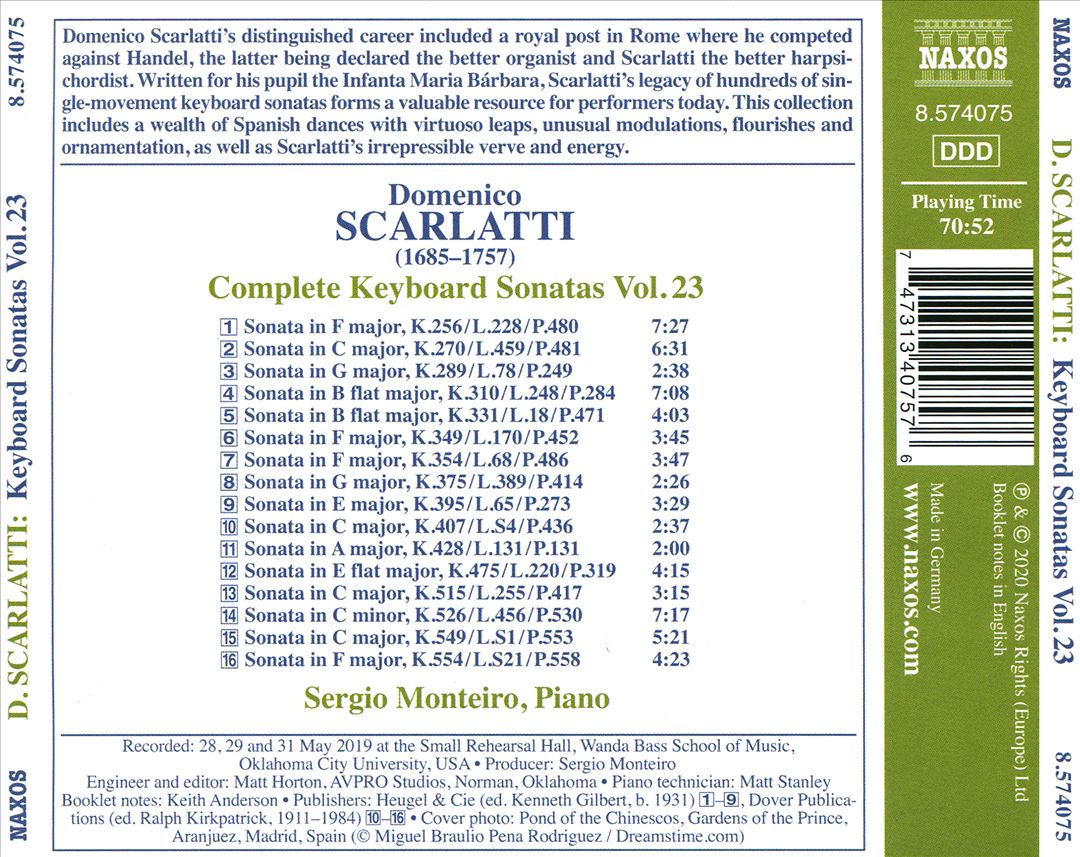 Scarlatti: Complete Keyboard Sonatas, Vol. 23 cover art