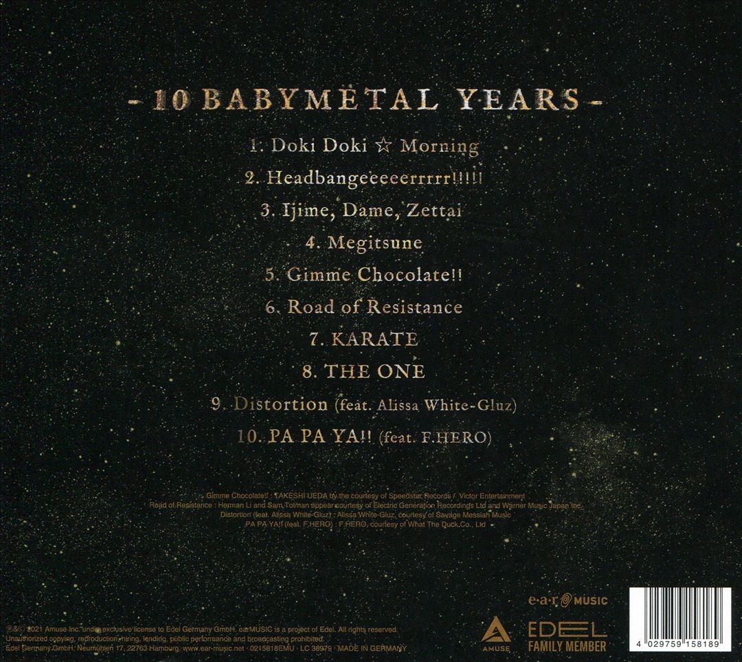 10 Babymetal Years cover art