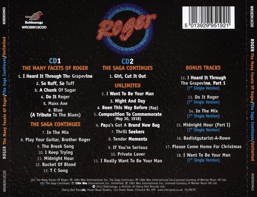 Many Facets of Roger/The Saga Continues/Unlimited cover art