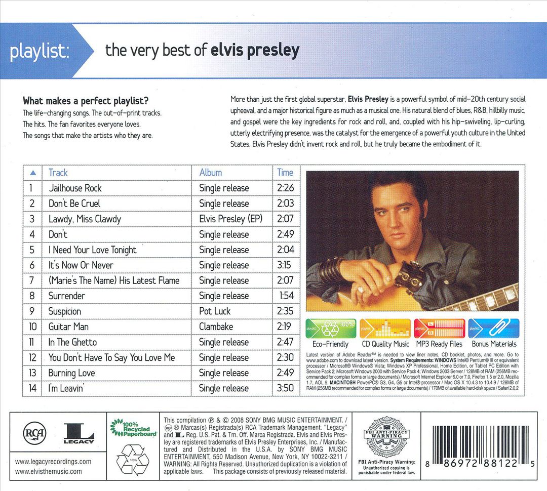 Playlist: The Very Best of Elvis Presley cover art