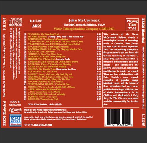 John McCormack, Vol. 9 cover art