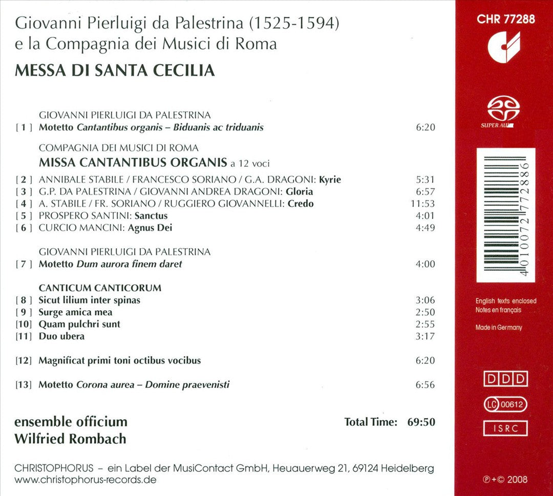 Palestrina: Messa di Santa Cecilia cover art