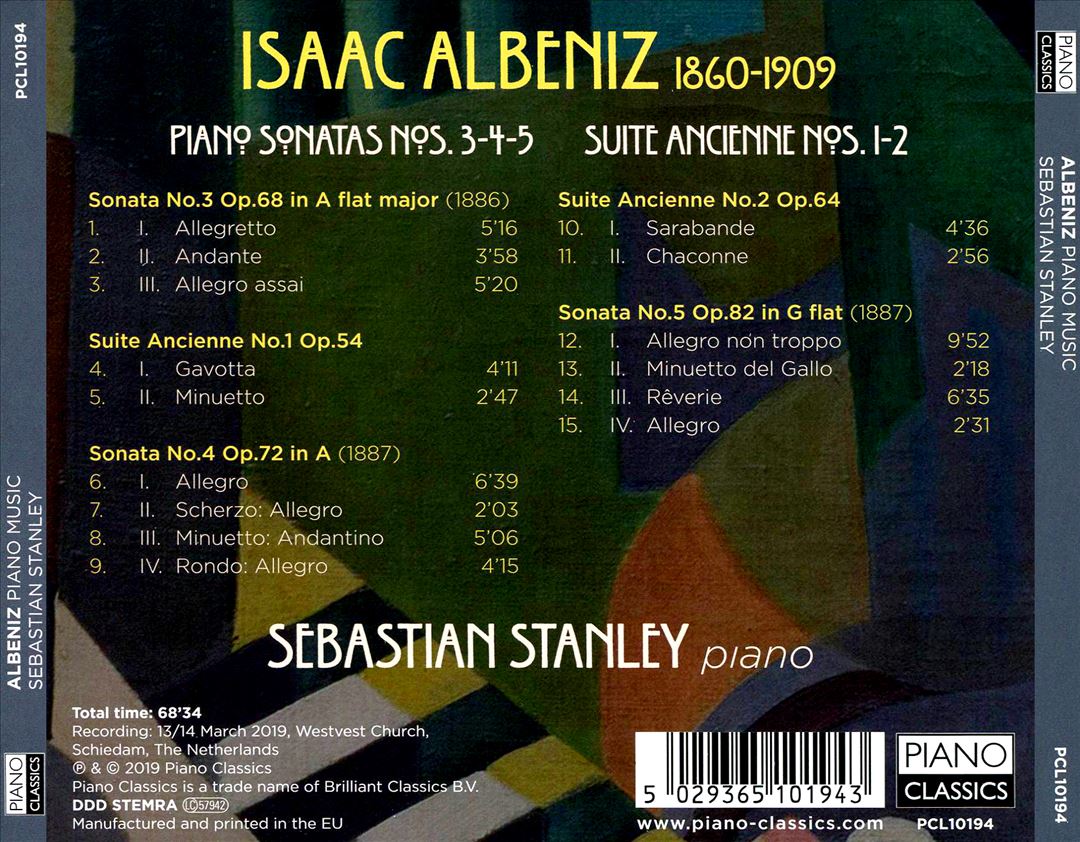 Albeniz: Piano Sonatas Nos. 3, 4, 5; Suite Ancienne Nos. 1, 2 cover art